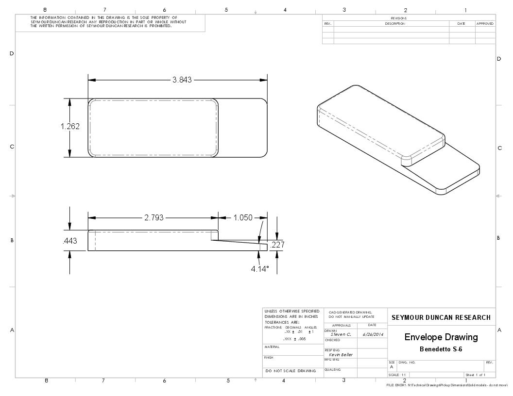 Benedetto S-6 Side Mount Jazzgitarren Humbucker Benedetto S-6 Side Mount Jazzgitarren Humbucker