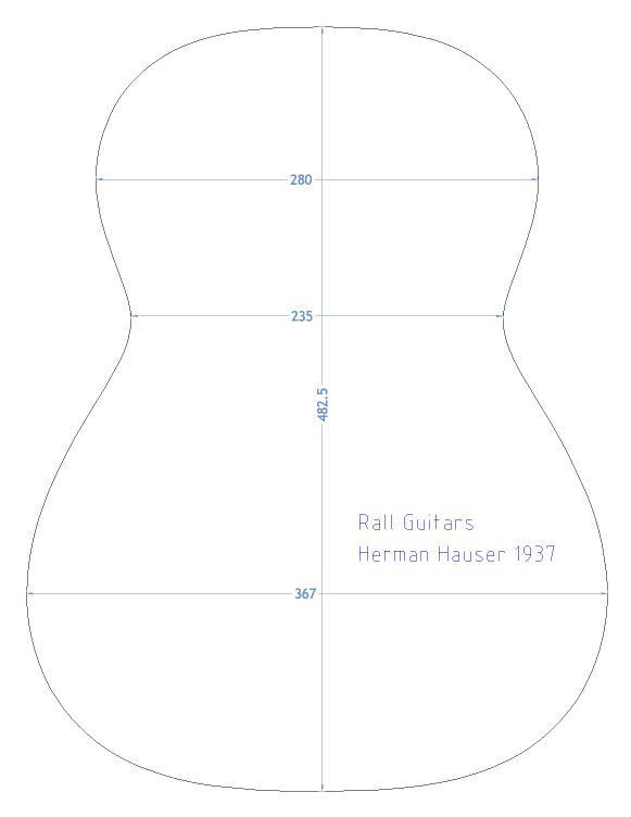 Biegeform Bausatz 6" - Klassik Gitarre Hauser 1937
