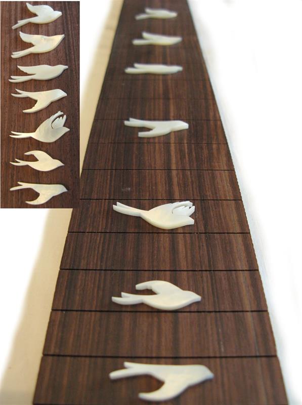 Bird Inlays, echtes Perlmutt, Satz mit 7 Stück