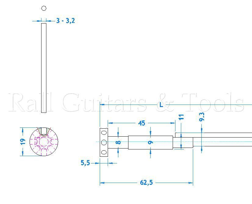 Halsstab Zweifachwirkend 615x6x9,5mm, MM-Style