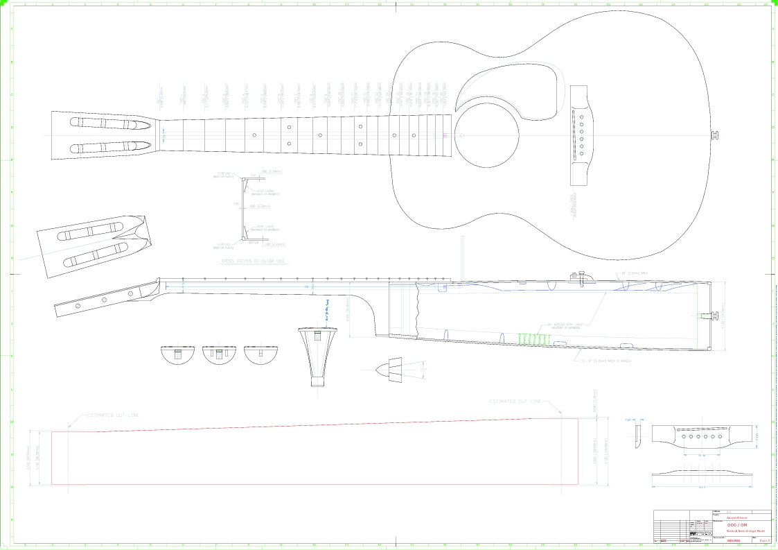 Gitarrenbauplan 000-14 (24,9") Gitarrenbauplan 000-14 (24,9")