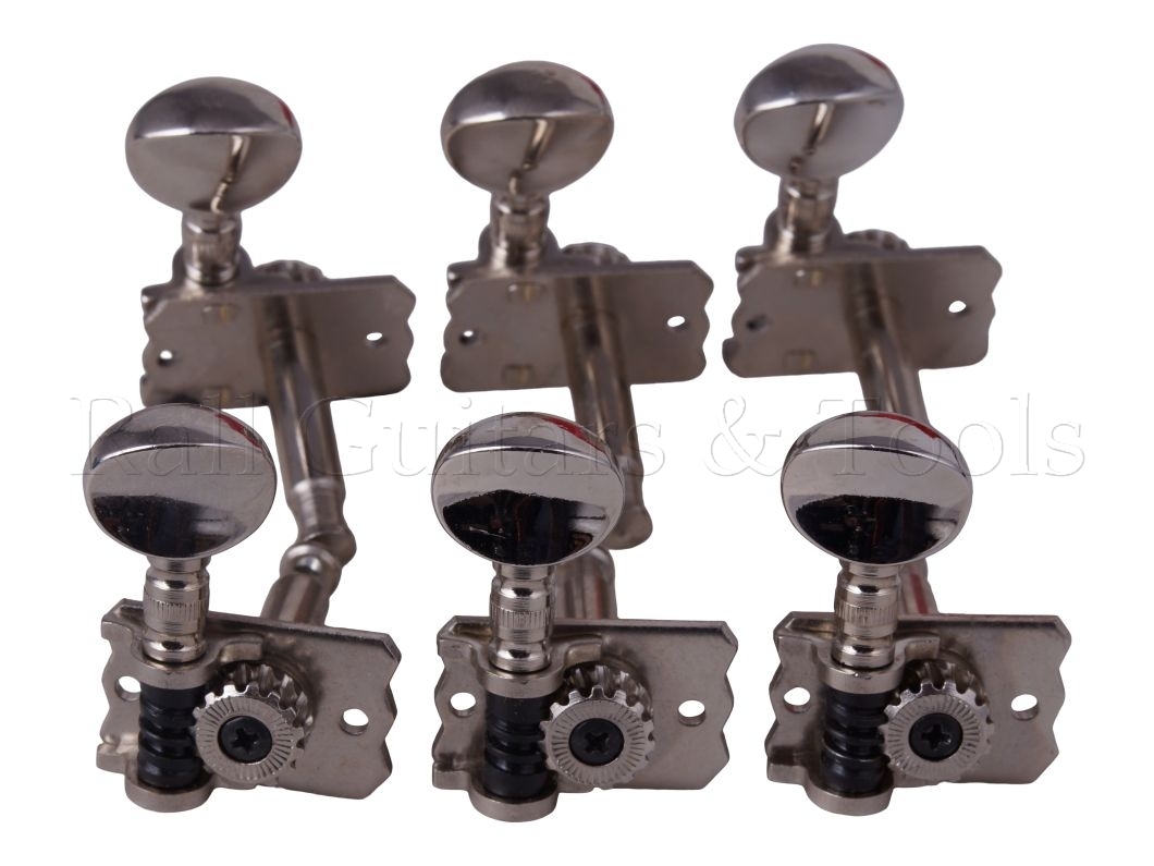 Satz Gitarrenmechaniken, Nickel oval, 3L + 3R