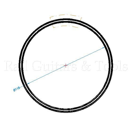 Rosette s/w Kreise; Innen. Ø118, b=5,4 h=1,3mm