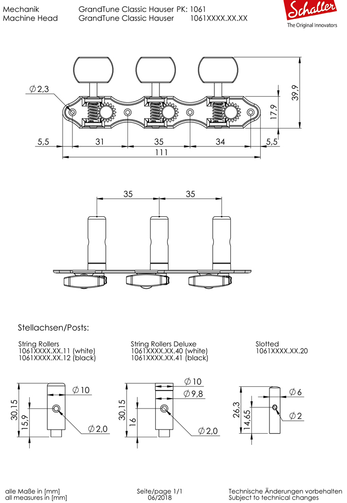 Schaller GrandTune Classic Hauser Ruth Perloid