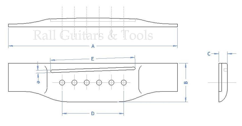 Martin Style Gitarrenbrücke Madagaskar Pali-Ungeb. Martin Style Gitarrenbrücke Madagaskar Pali-Ungeb.