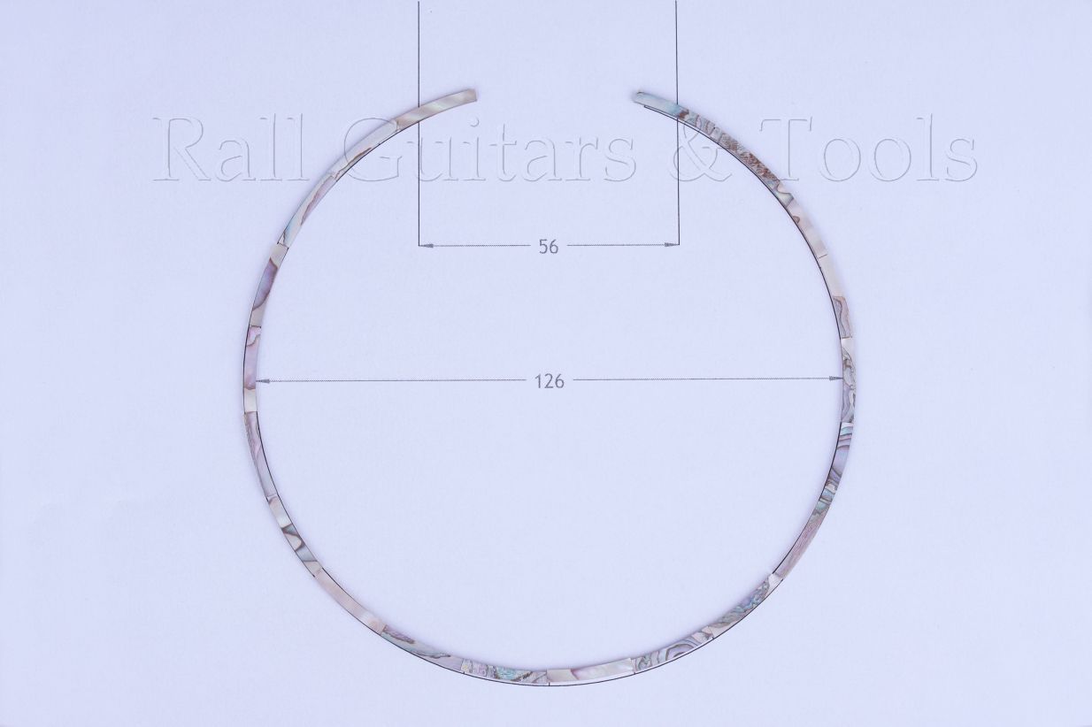 Einlage Schalloch Abalone 126mm x 2,5mm Einlage Schalloch Abalone 126mm x 2,5mm