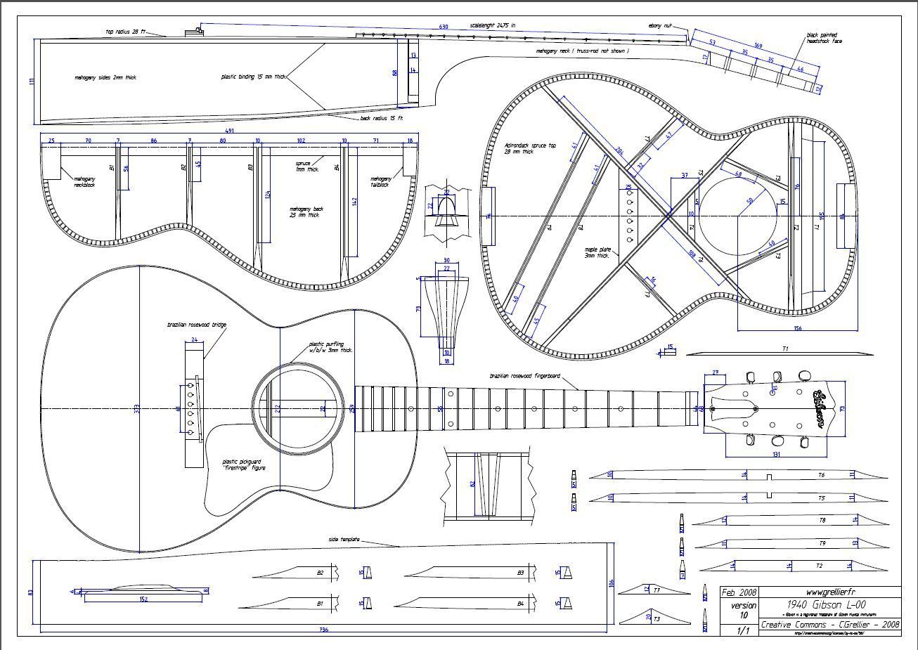 Gitarrenbau Außenform - 00-Typ G-Style