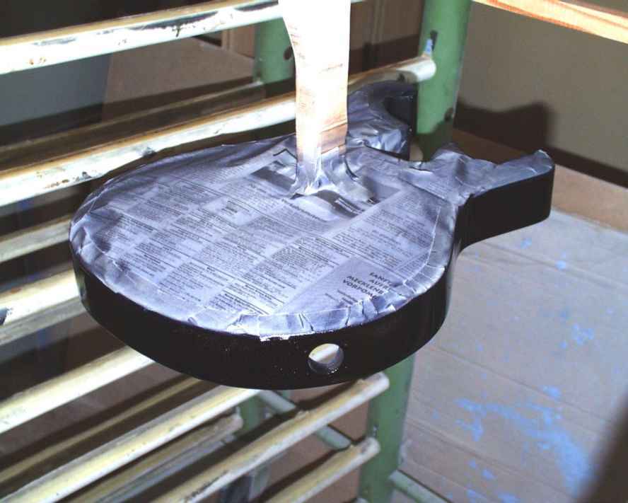 Lackierung Rückseite mit Schwarz