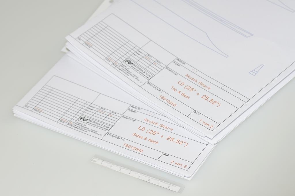 Gitarrenbauplan L0 (25" / 25,51") Gitarrenbauplan L0 (25" / 25,51")