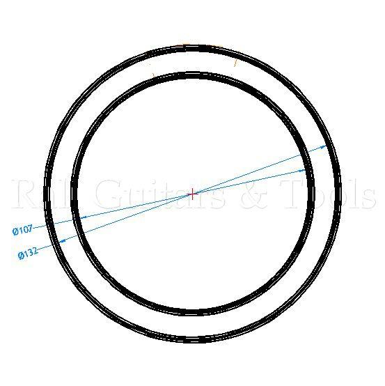 Doppel-Rosette 2x s/w/s Kreise; Ø107 /132 x 2,5