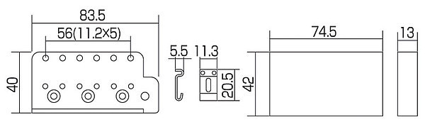 Gotoh GE101TS RELIC Tremolo Stahl Block Aged Chrom Gotoh GE101TS RELIC Tremolo Stahl Block Aged Chrom