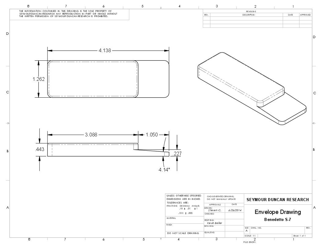 Benedetto S-7 Side Mount Jazzgitarren Humbucker Benedetto S-7 Side Mount Jazzgitarren Humbucker