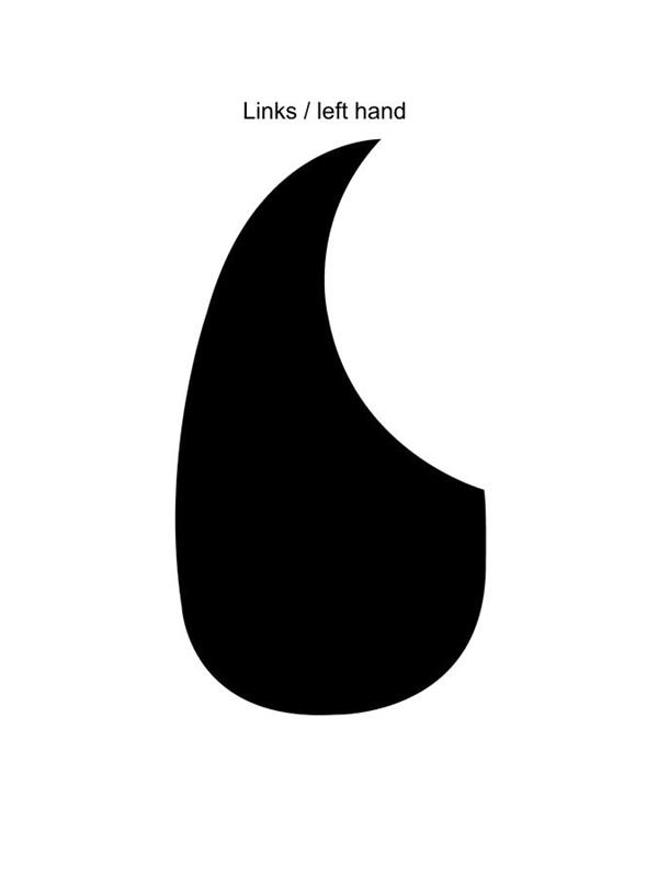 Schlagschutz für Western Gitarre, LINKS schwarz