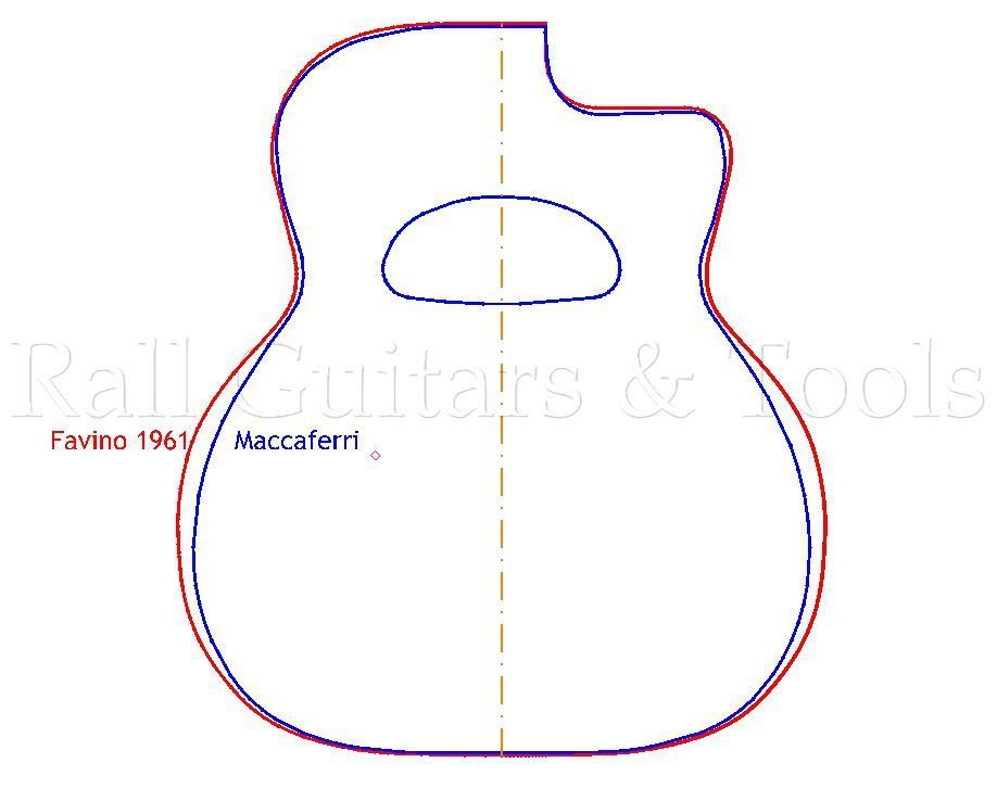 Gitarrenbau Außenform - Favino 1961 (Collings)
