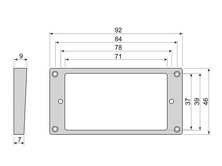 HB Rahmen für gewölbte Decke, hoch 7/9, schwarz