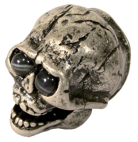 Potiknopf Skull Silbern/Klare Augen Push On