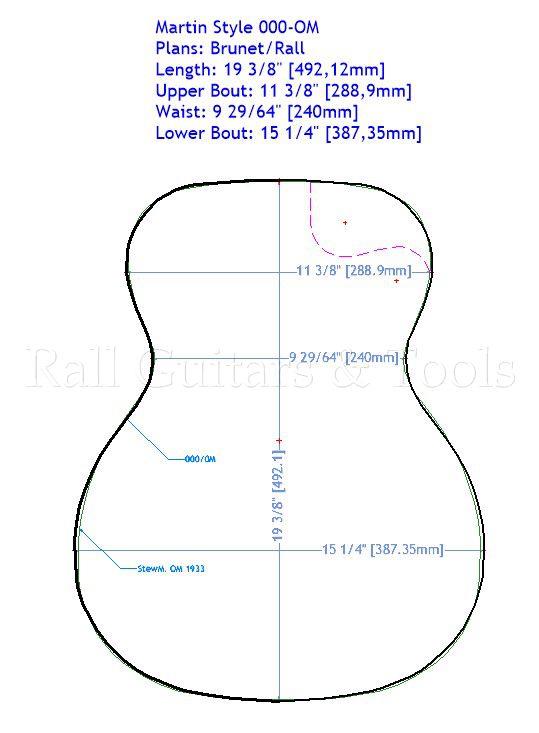 Gitarrenbau Außenform - 000-OM Typ Gitarrenbau Außenform - 000-OM Typ