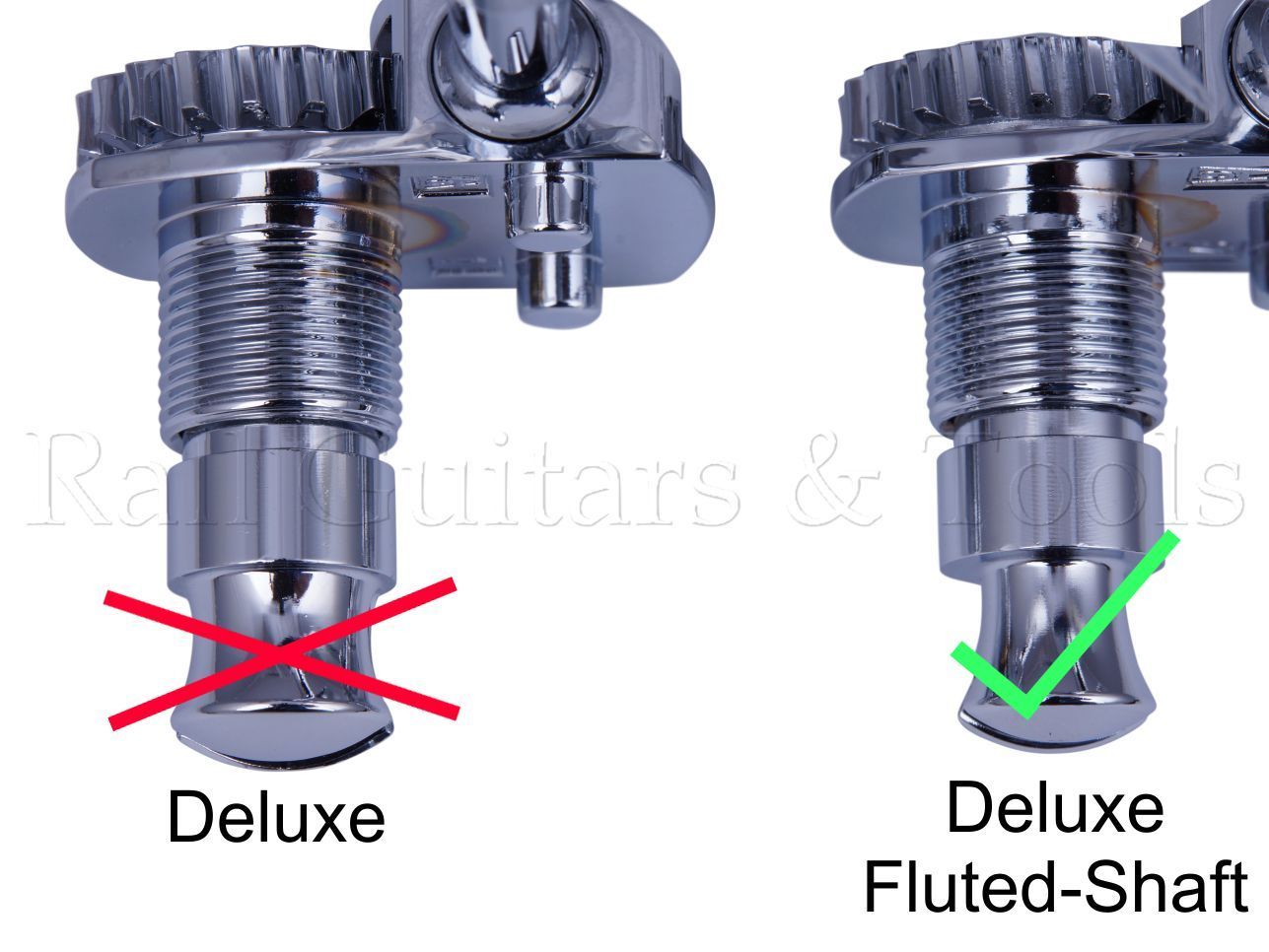 Fender® Bassmechanik Deluxe F Stamp Fluted -Cr (4) Fender® Bassmechanik Deluxe F Stamp Fluted -Cr (4)