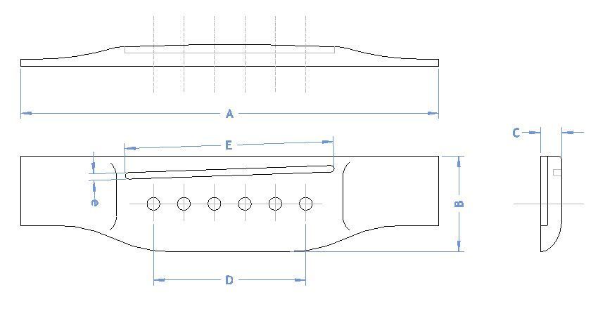 Martin Style Gitarrenbrücke Palisander Martin Style Gitarrenbrücke Palisander