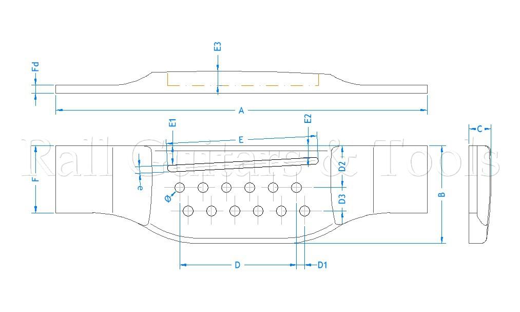 M-Style Gitarrenbrücke Ebenholz - 12-saitig, vintage M-Style Gitarrenbrücke Ebenholz - 12-saitig, vintage