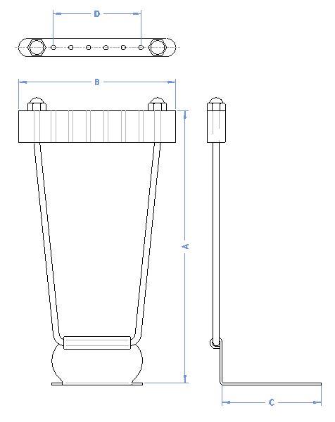 Saitenhalter Manouche-Style Gitarre - Gold