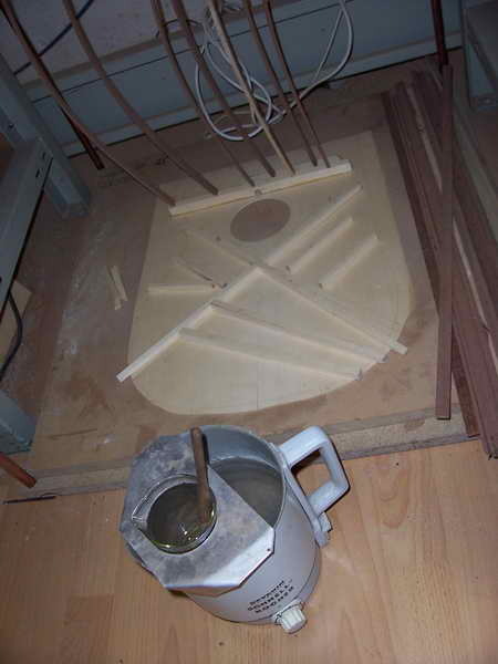 Leimen der Deckenbeleistung