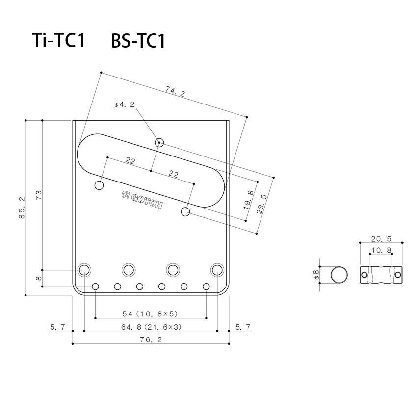 Gotoh BS-TC1 RELIC T-Style Brücke Aged Chrom