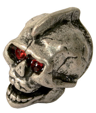 Potiknopf Skull Silbern/Rote Augen Push On Potiknopf Skull Silbern/Rote Augen Push On