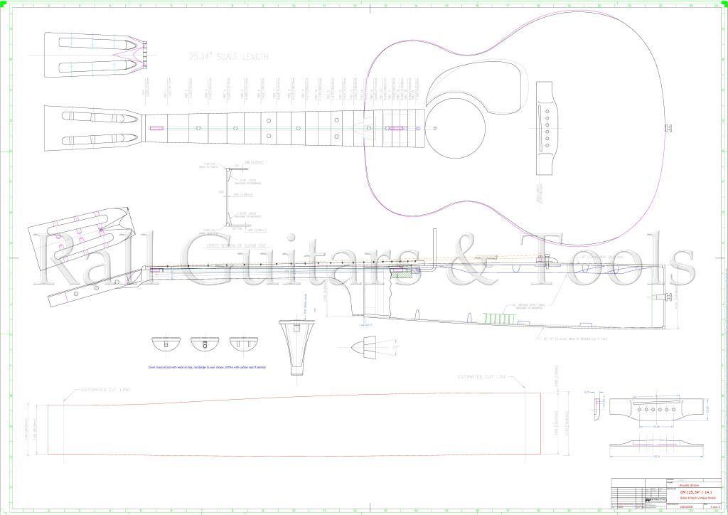 Gitarrenbauplan 0M-14 (25,34)