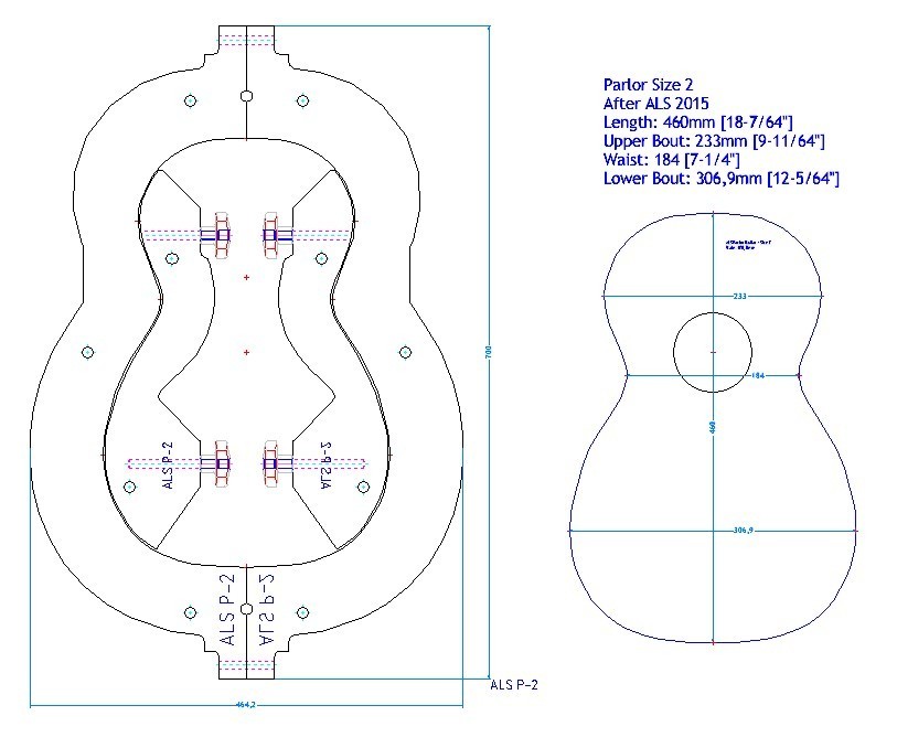 Gitarrenbau Außenform - Parlor Size 2 (ALS) Gitarrenbau Außenform - Parlor Size 2 (ALS)