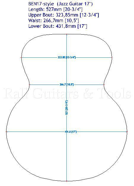 Gitarrenbau Außenform - Benedetto® 17" Typ
