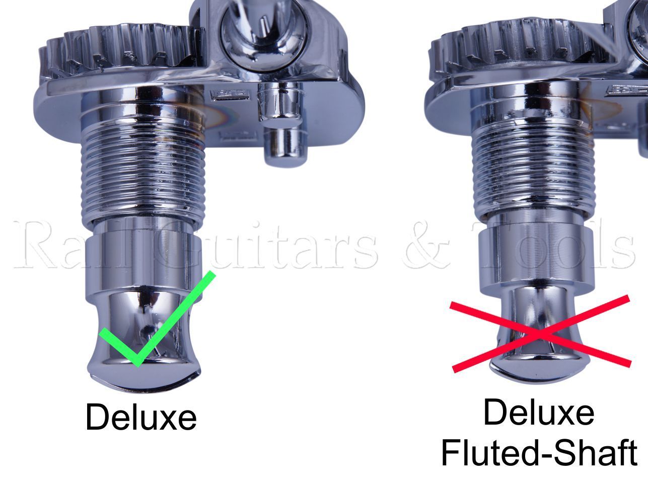 Fender® Bassmechanik, Deluxe F Stamp Chrome (4) Fender® Bassmechanik, Deluxe F Stamp Chrome (4)