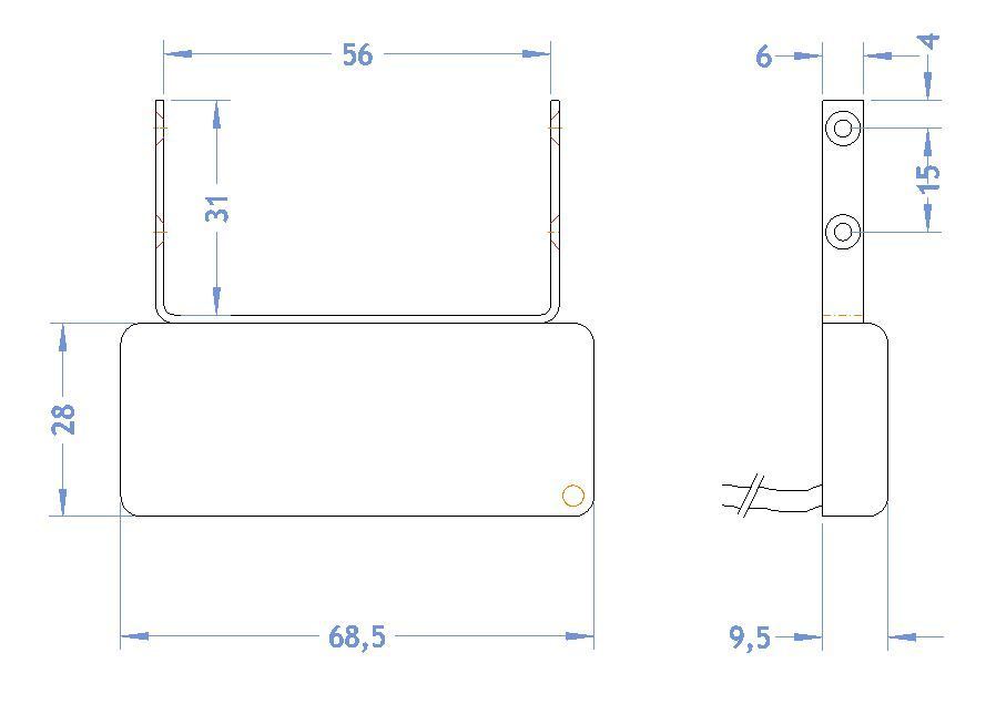 Floating Jazz Humbucker AlNiCo 5 - Gold