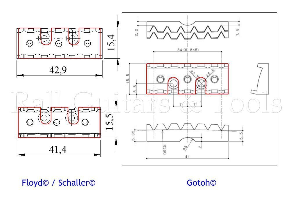 Unterleger Floyd-Style Locking Nut 3er Set Unterleger Floyd-Style Locking Nut 3er Set