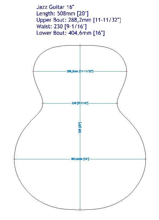 Biegeform 6" - Bausatz Jazzgitarre 16" Biegeform 6" - Bausatz Jazzgitarre 16"