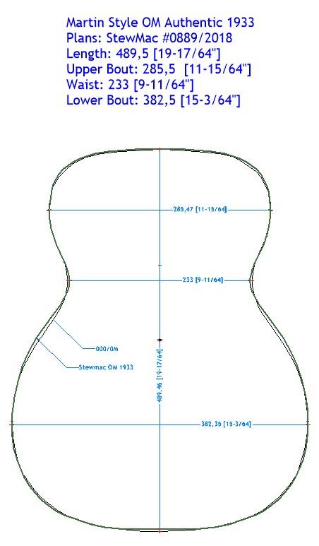 Gitarrenbau Außenform - OM 1933 Typ