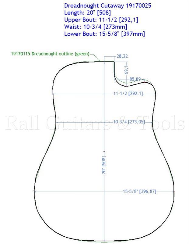 Gitarrenbau Außenform - Dreadnought Cutaway Typ