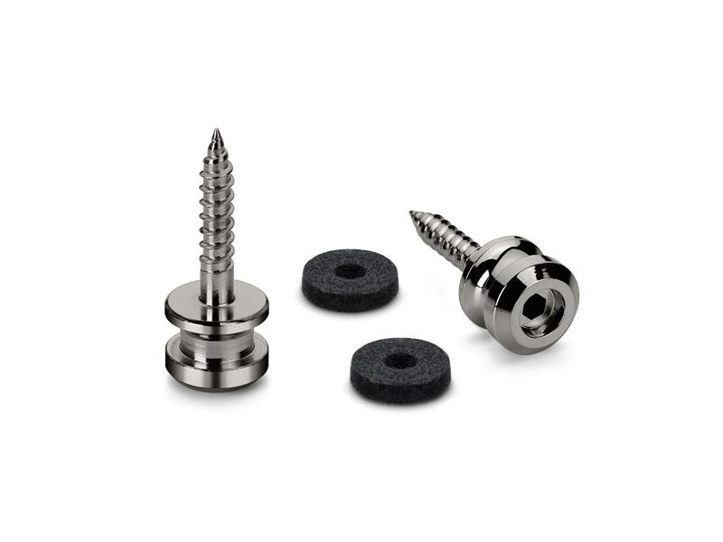 Schaller S-Locks Gurtknöpfe Paar Ruthenium