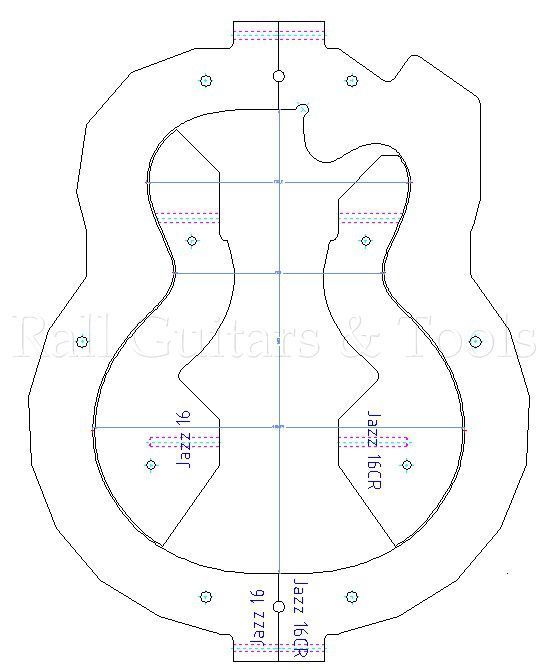 Gitarrenbau Außenform - Jazz 16" - Type CR Venetian Cutaway