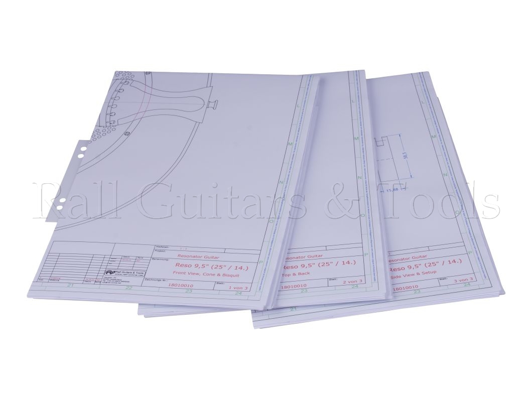 Bauplan Resonator Gitarre 9,5" Cone - 25" Mensur Bauplan Resonator Gitarre 9,5" Cone - 25" Mensur