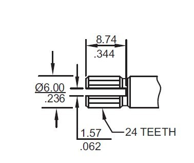 500K A CTS Potentiometer Log., Linkshänder