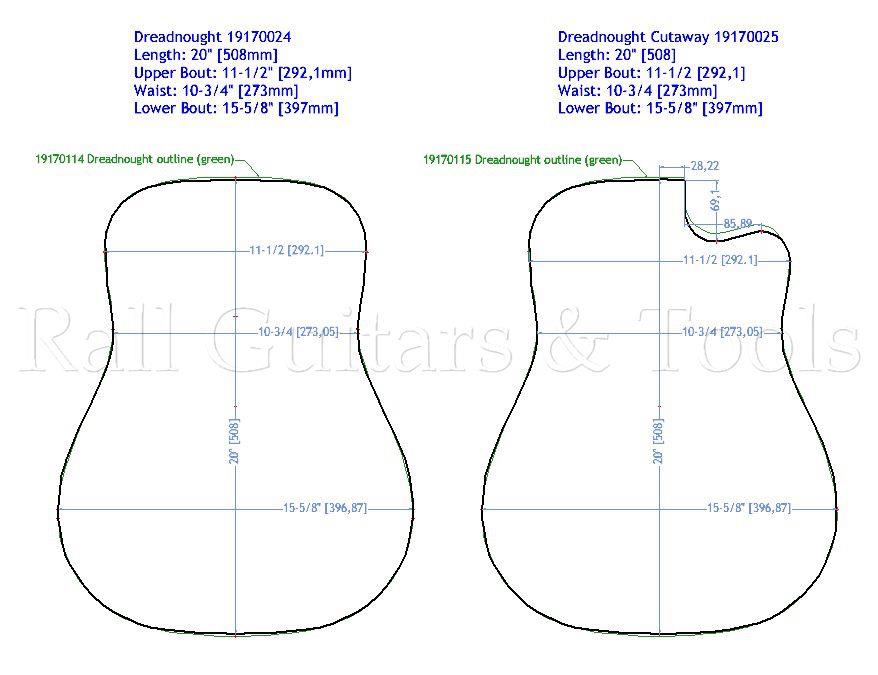 Gitarrenbau Außenform - Dreadnought D28 Typ