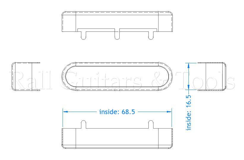 Singlecoil Kappe, Offen, Neusilber, Chrom Singlecoil Kappe, Offen, Neusilber, Chrom