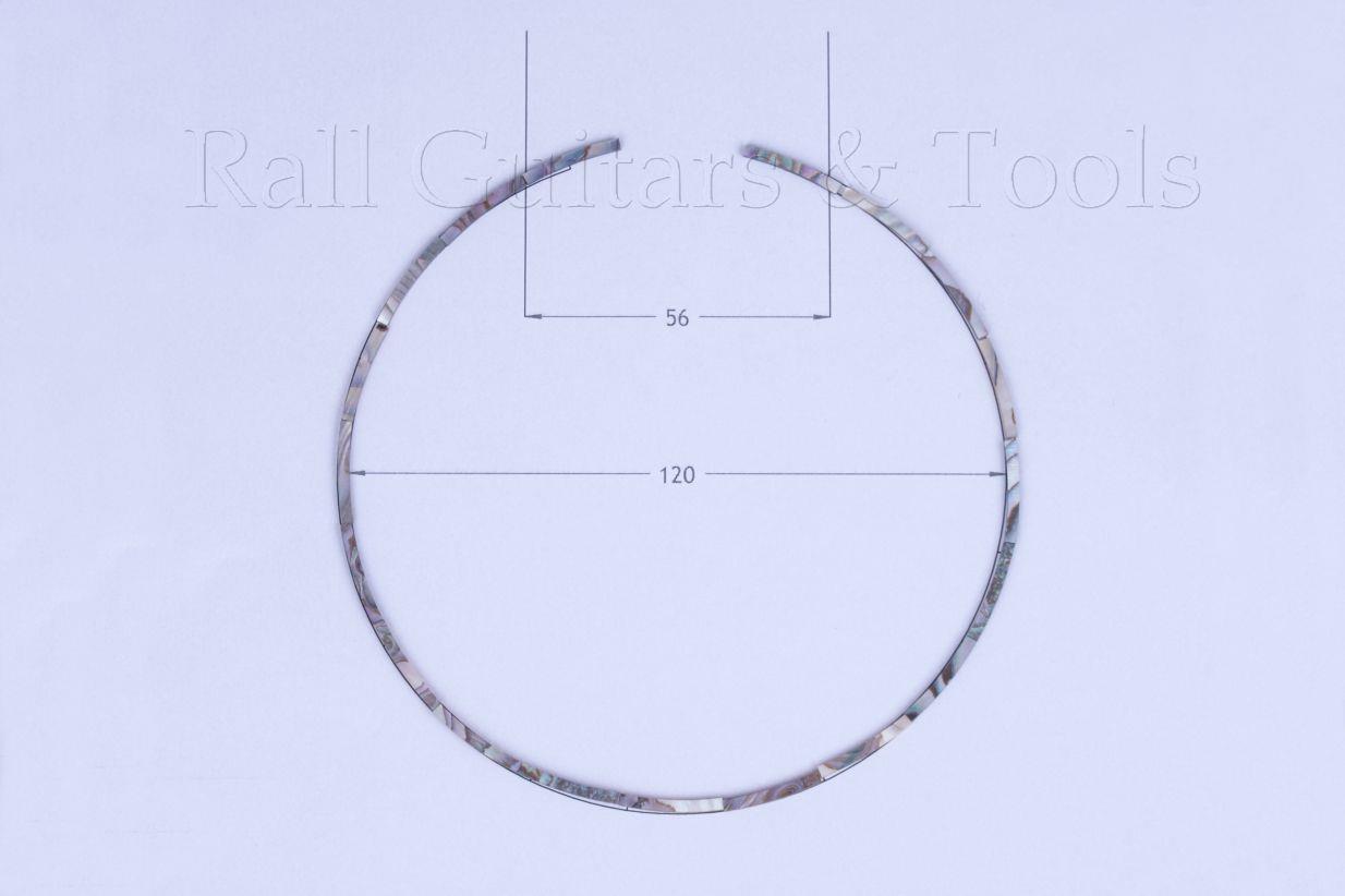 Einlage Schalloch Perlmutt ws 120mm x 1,6mm