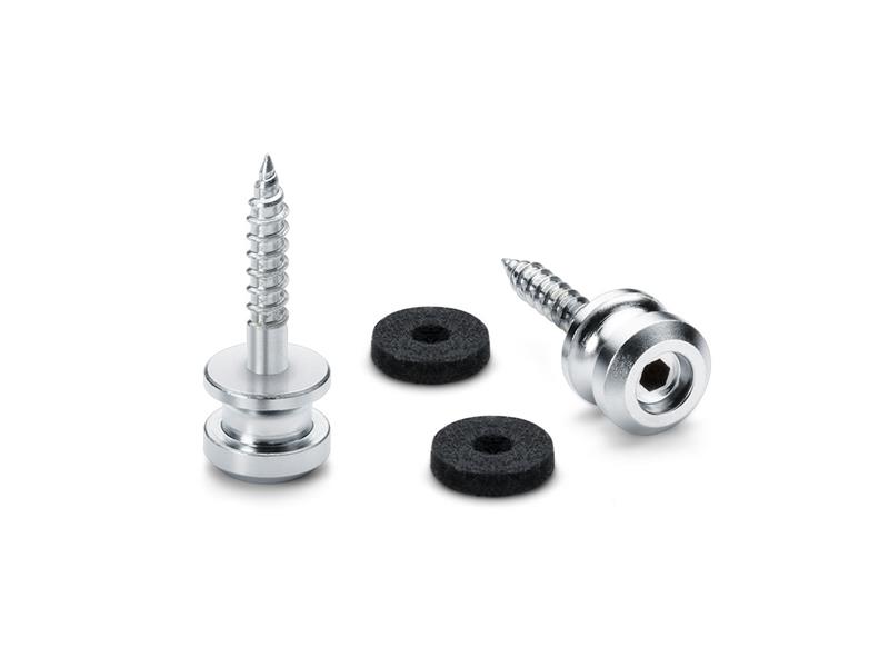 Schaller S-Locks Gurtknöpfe Paar Satin Chrom