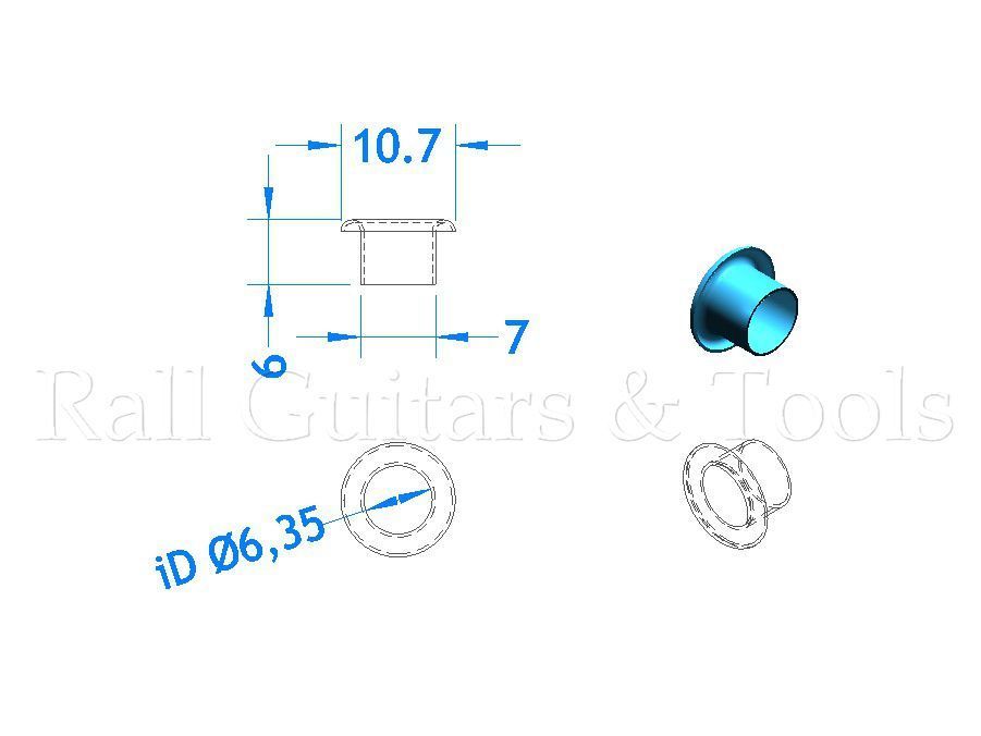 6'er Set Mechanikhülsen 7mm, Messing 6'er Set Mechanikhülsen 7mm, Messing