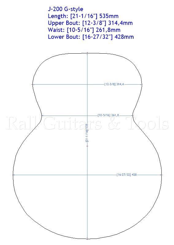 Biegeform 6" - Bausatz SJ-200 Standard Biegeform 6" - Bausatz SJ-200 Standard