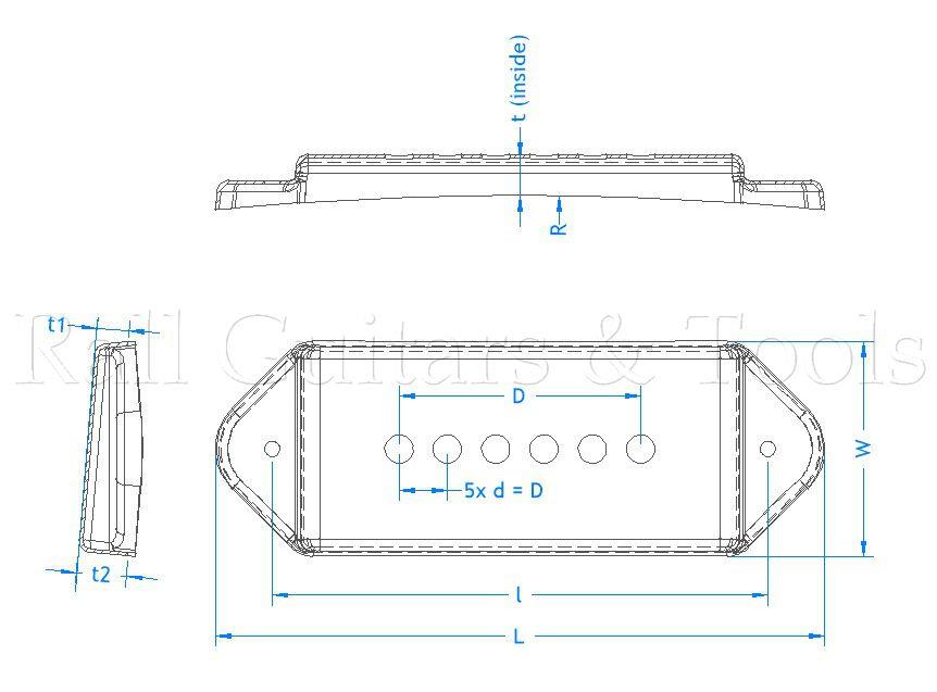 P-90 Dog Ear Cover Für Hals Tonabnehmer, Gold, 47,5mm P-90 Dog Ear Cover Für Hals Tonabnehmer, Gold, 47,5mm