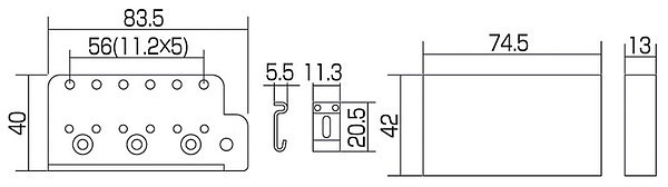 Gotoh GE-101 T C Tremolo Guss Block chrom Gotoh GE-101 T C Tremolo Guss Block chrom