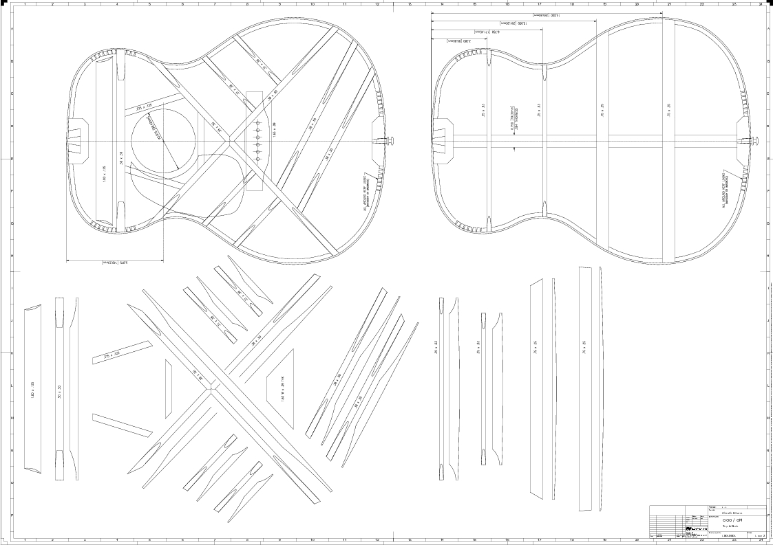 Gitarrenbauplan 000-14 (24,9")
